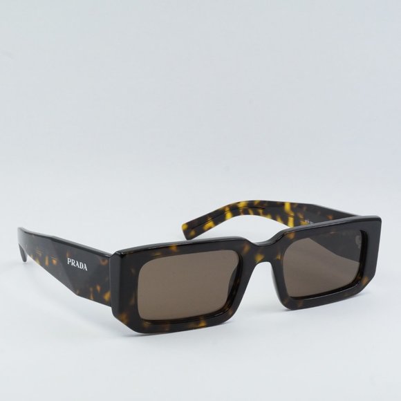 PRADA PR06YS 2AU8C1 SUNGLASSES tortoise shell rectangular sleek frames - Picture 8 of 10
